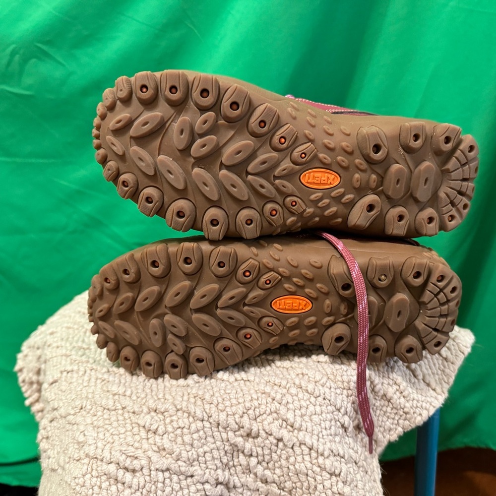 High top hiking boots, dark pink - Picture 3 of 5